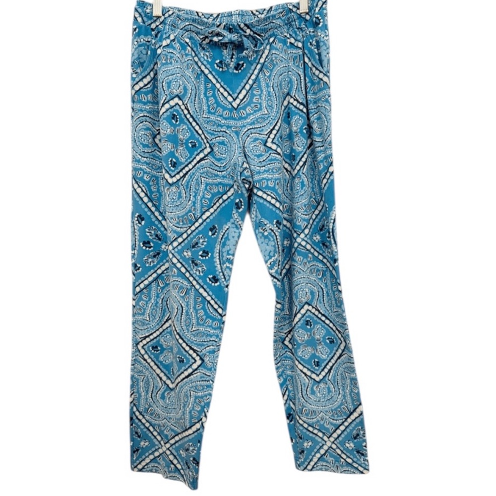 Vineyard Vines Womens Blue Bandana Print Relaxed Lounge Pants - Size Small